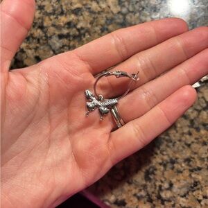 Silver butterfly Charm Hoop Earrings
